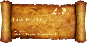 Leth Mirtill névjegykártya